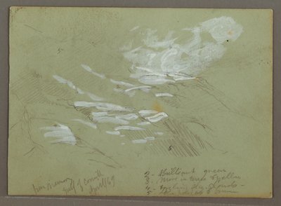 Rysunek, Mountainside, kwiecień 1869 r. autorstwa Frederic Edwin Church