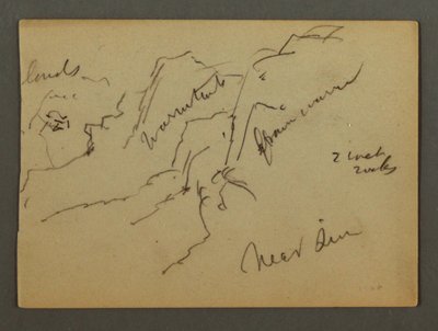 Rysunek, zbocze góry, prawdopodobnie 1868 r. autorstwa Frederic Edwin Church