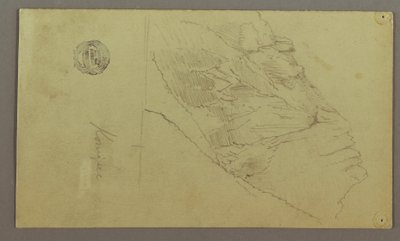 Rysunek, zbocze góry, prawdopodobnie 1868 r. autorstwa Frederic Edwin Church