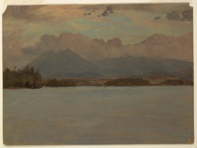 Rysunek przedstawiający górę Katahdin z jeziora Katahdin, 1855-65 autorstwa Frederic Edwin Church