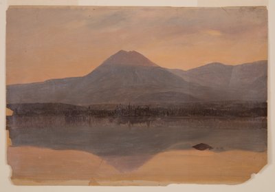 Rysunek, Mt. Katahdin z jeziora Katahdin, 1860-70 autorstwa Frederic Edwin Church