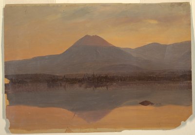 Rysunek, Mt. Katahdin z jeziora Katahdin, 1860-70 autorstwa Frederic Edwin Church