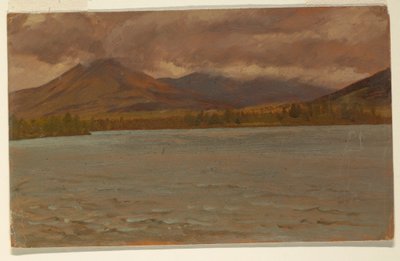 Rysunek, Mt. Katahdin z jeziora Katahdin, 1860-70 autorstwa Frederic Edwin Church