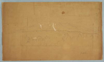 Rysunek przedstawiający górę Katahdin znad jeziora Katahdin w stanie Maine, 1852 r. autorstwa Frederic Edwin Church