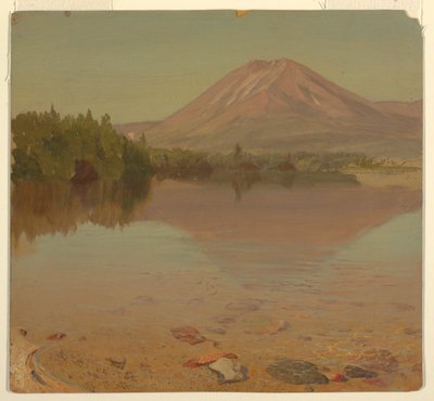 Rysunek przedstawiający górę Katahdin z jeziora Katahdin, prawdopodobnie 1870 r. autorstwa Frederic Edwin Church