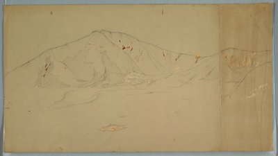Rysunek, Mt. Katahdin od południowego wschodu; Verso: Mt. Katadhin, 1876-78 autorstwa Frederic Edwin Church
