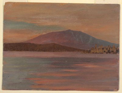 Rysunek, Mt. Katahdin z Togue Pond, 1877 r. autorstwa Frederic Edwin Church