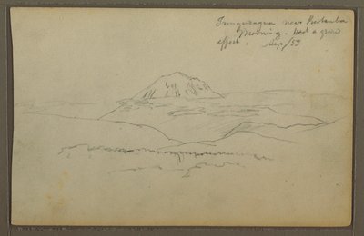 Rysunek, góra Tunguragua, Riobamba, Ekwador, wrzesień 1853 r. autorstwa Frederic Edwin Church
