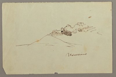 Rysunek, Wezuwiusz z dymem, prawdopodobnie 1868-69 autorstwa Frederic Edwin Church