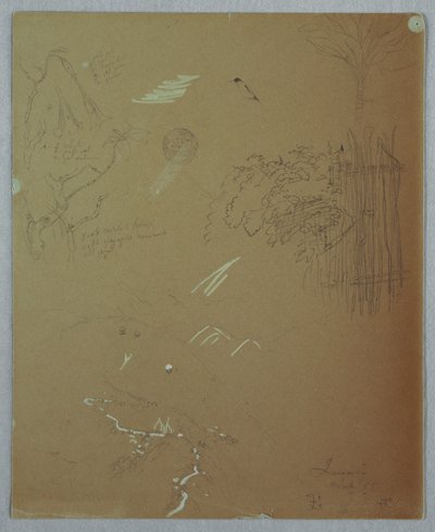 Rysunek, studia przyrodnicze, Góry Błękitne, Jamajka, lipiec 1865 r. autorstwa Frederic Edwin Church