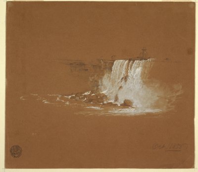 Rysunek, wodospad Niagara, październik 1856 r. autorstwa Frederic Edwin Church