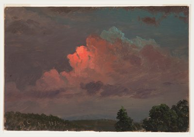 Rysunek, zmrok w pobliżu Olany, sierpień 1872 r. autorstwa Frederic Edwin Church