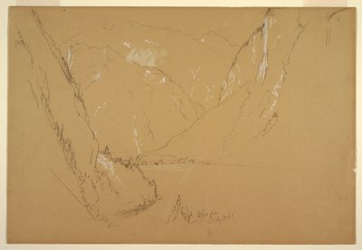 Rysunek, "Obersee", niedaleko Berchtesgarden, Bawaria, 17 lipca 1868 r. autorstwa Frederic Edwin Church