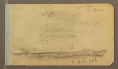 Rysunek, Orizaba; Verso: Zachmurzone niebo, dach, 1889 r. autorstwa Frederic Edwin Church
