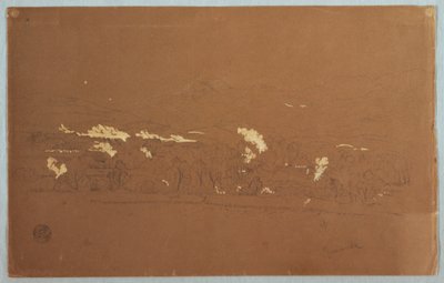Rysunek, częściowy widok Guarandy, Ekwador, 3 czerwca 1857 r. autorstwa Frederic Edwin Church