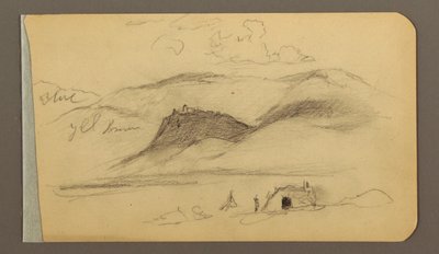 Rysunek, równina, wzgórze, miasto; Verso: pasmo górskie, 1889 r. autorstwa Frederic Edwin Church