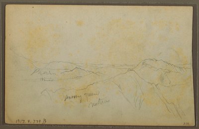 Rysunek, Popayan, Kolumbia; Verso: Krajobraz górski, Kolumbia, 9 sierpnia 1853 r. autorstwa Frederic Edwin Church