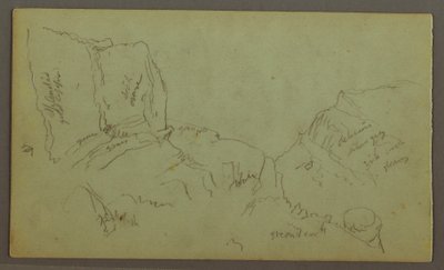 Rysunek, Rocky Mountaintops, prawdopodobnie 1868 r. autorstwa Frederic Edwin Church