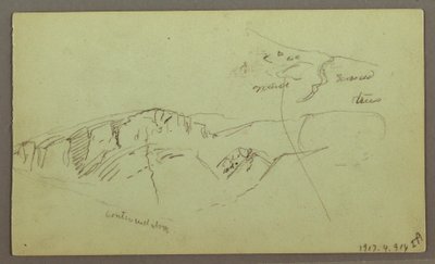 Rysunek, Rocky Mountaintops, prawdopodobnie 1868 r. autorstwa Frederic Edwin Church
