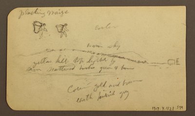 Rysunek, Surowa góra na równinie; Verso: Postacie, Krajobraz, 12 grudnia 1884 r. autorstwa Frederic Edwin Church