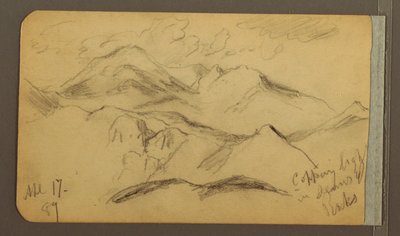Rysunek, Surowe góry, 17 kwietnia 1889 r. autorstwa Frederic Edwin Church