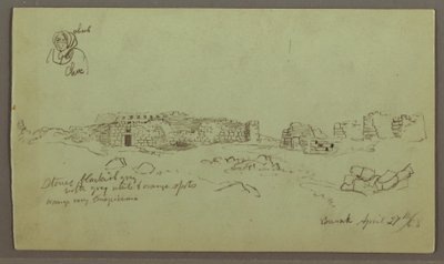 Rysunek, Ruiny, studium postaci, 27 kwietnia 1868 r. autorstwa Frederic Edwin Church