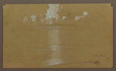 Rysunek, Pejzaż morski, Bloxburgh; Verso: Wzgórza i morze, sierpień 1865 r. autorstwa Frederic Edwin Church