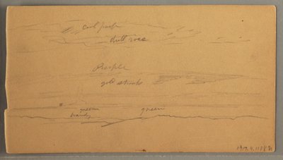 Rysunek, Ostre szczyty górskie, zachmurzone niebo, czerwiec 1874 r. autorstwa Frederic Edwin Church