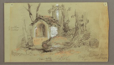 Rysunek, Sanktuarium w lesie, wrzesień 1868 r. autorstwa Frederic Edwin Church