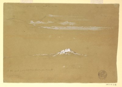 Rysunek, Sincholagua, poranek, ze Świątyni Słońca, Quito, 24 czerwca 1857 r. autorstwa Frederic Edwin Church