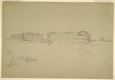 Rysunek, szkice, Paestum, południowe Włochy, kwiecień 1869 r. autorstwa Frederic Edwin Church