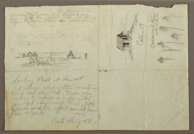 Rysunek, Szkice z Calé, Kolumbia, lipiec 1853 r. autorstwa Frederic Edwin Church