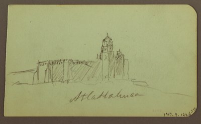 Rysunek, Szkice z Patzcuaro; Verso: Kościół, Atlatahuca, 1883 r. autorstwa Frederic Edwin Church