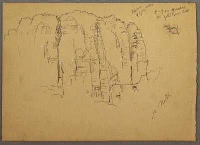 Rysunek, Szkice z Petry, Jordania, luty 1868 r. autorstwa Frederic Edwin Church