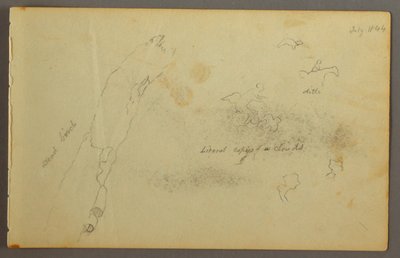 Rysunek, Szkice chmur i martwej brzozy, lipiec 1844 r. autorstwa Frederic Edwin Church