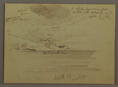 Rysunek, Studium nieba nad morzem, kwiecień 1869 r. autorstwa Frederic Edwin Church