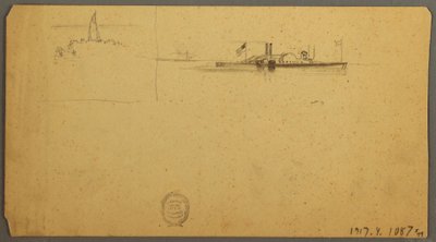 Rysunek, Studium nieba nad grzbietem, czerwiec 1882 r. autorstwa Frederic Edwin Church