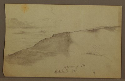 Rysunek, Pochyłe góry, prawdopodobnie lata 60. XIX wieku autorstwa Frederic Edwin Church
