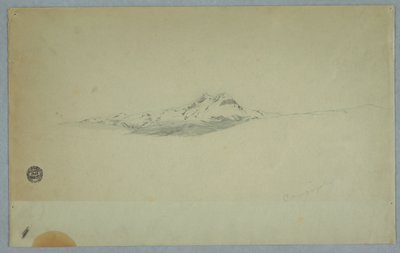 Rysunek, ośnieżony szczyt wulkanu, 1850-60 autorstwa Frederic Edwin Church
