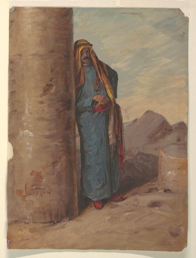 Rysunek, stojący beduin, 1868 r. autorstwa Frederic Edwin Church