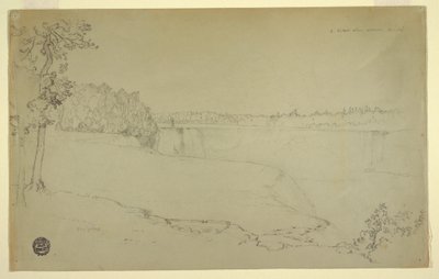 Rysunek, Studia. Wodospad Niagara, prawdopodobnie 1856 r. autorstwa Frederic Edwin Church