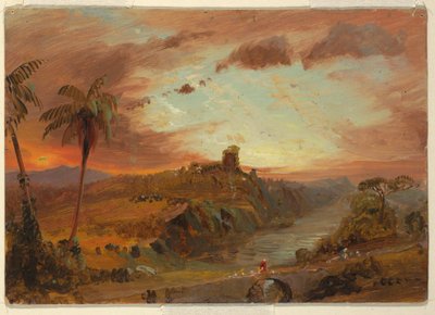 Rysunek, Studium do "Wyimaginowanego krajobrazu Ameryki Południowej", ok. 1857 r. autorstwa Frederic Edwin Church