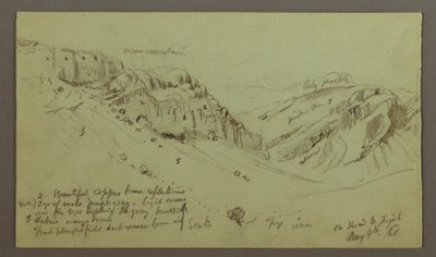 Rysunek, Studium boku doliny, 4 maja 1868 r. autorstwa Frederic Edwin Church