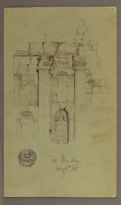 Rysunek, Studium ruin świątyni, 8 maja 1868 r. autorstwa Frederic Edwin Church