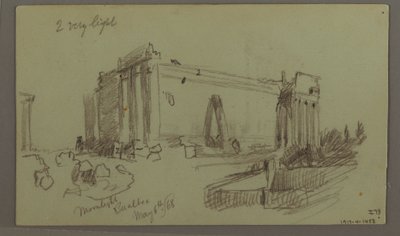 Rysunek, Studium ruin świątyni, 8 maja 1868 r. autorstwa Frederic Edwin Church