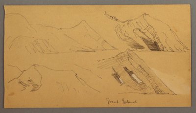 Rysunek, Studium klifów skalnych, prawdopodobnie 1859 r. autorstwa Frederic Edwin Church