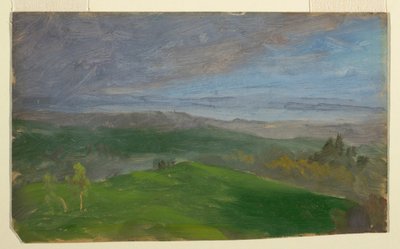 Rysunek, letni widok, dolina Hudson, Nowy Jork, 1870-80 autorstwa Frederic Edwin Church