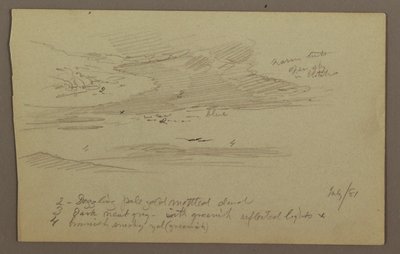 Rysunek, Szczyt i niebo, lipiec 1881 r. autorstwa Frederic Edwin Church