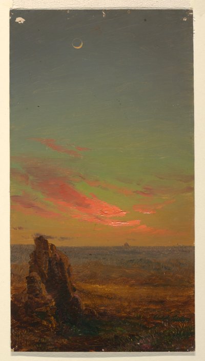 Rysunek, Zachód słońca w pobliżu Rzymu, 1868-69 autorstwa Frederic Edwin Church