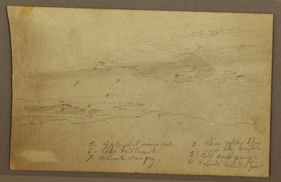 Rysunek, zachód słońca, prawdopodobnie lata 60. XIX wieku autorstwa Frederic Edwin Church